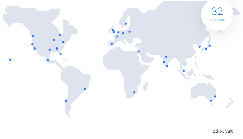 Vultr's 32 data center locations